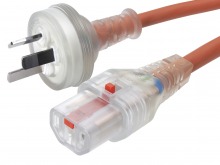3m Locking IEC Medical Power Cable (Locking IEC-C13 to Australian Mains Plug)