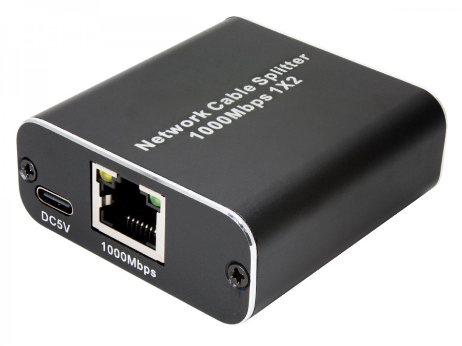 2-Port Mini Gigabit Ethernet Switch - RJ45 Splitter (PC Network