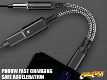 10cm USB Type-C to 3.5mm Headphone Adapter Cable with Charging Function (Thumbnail )