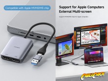 USB to Dual-HDMI Video Adapter (Dual 1080p/60Hz via USB Type-A or Type-C - PC & Mac) (Thumbnail )