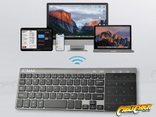 Multi-Device Bluetooth & 2.4GHz Wireless Media Keyboard with Touchpad (Control 4 Systems) (Thumbnail )