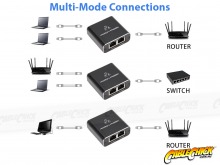 2-Port Mini Gigabit Ethernet Switch - RJ45 Splitter (PC Network Switch) (Thumbnail )