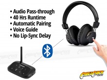 Zero-Lag Long-Range Wireless Headphones With Transmitter for TV (3.5mm Stereo + TOSLINK) (Thumbnail )