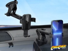 Premium Drop-In Universal Car Phone Holder with Extending Arm (Suction Mount) (Thumbnail )