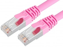 0.5m CAT8 Specialist RJ45 SSTP Ethernet Cable (40Gbps/2GHz, 26AWG - Pink)