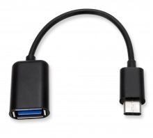 10cm USB-C OTG Cable (USB 2.0 Interface - Black)
