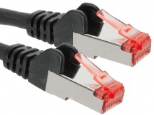 1m CAT6A Professional RJ45 Shielded Ethernet Cable (Black)