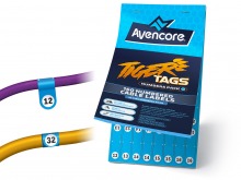 Avencore Tiger Tags 160 Numbered Cable Labels (Cyan)