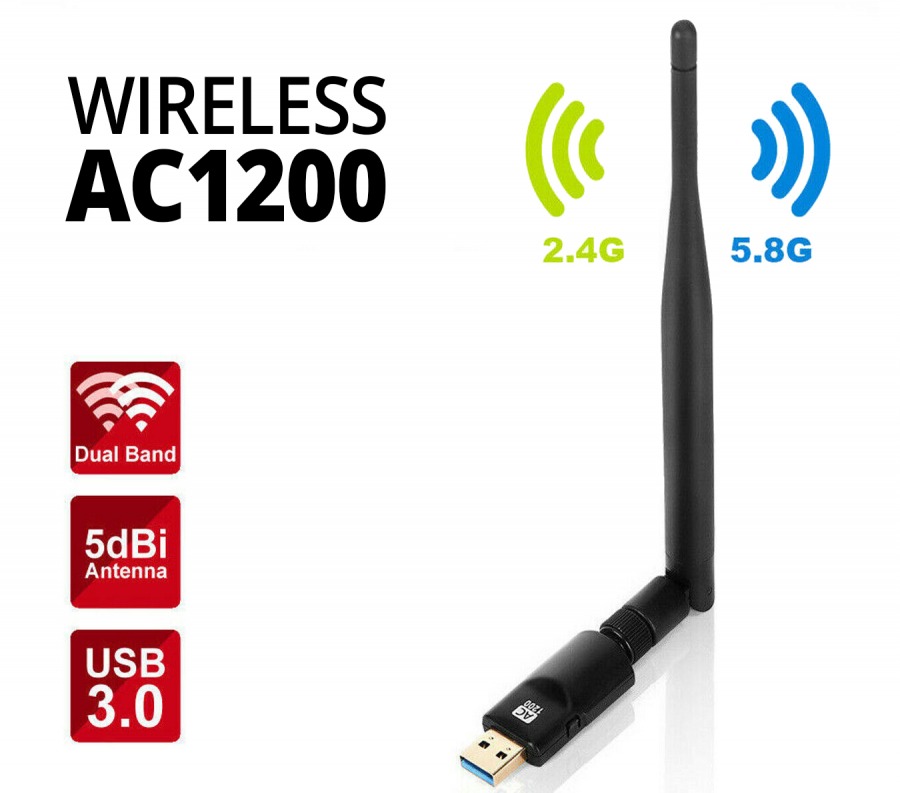 Dual-band Wireless-AC1200 USB WiFi (PC, Mac & Linux)