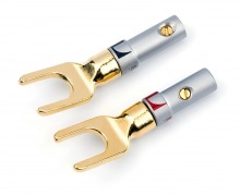 Gold Plated High-End Speaker Spade Plugs (Set of 2)