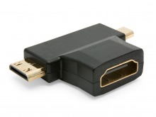HDMI to Mini-HDMI Male & Micro-HDMI T-Shaped Adapter