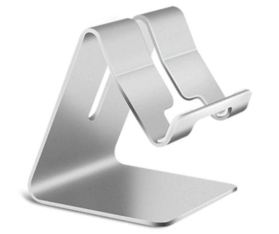 Universal Aluminium Phone Stand - Silver (for Phones & Small Tablets)