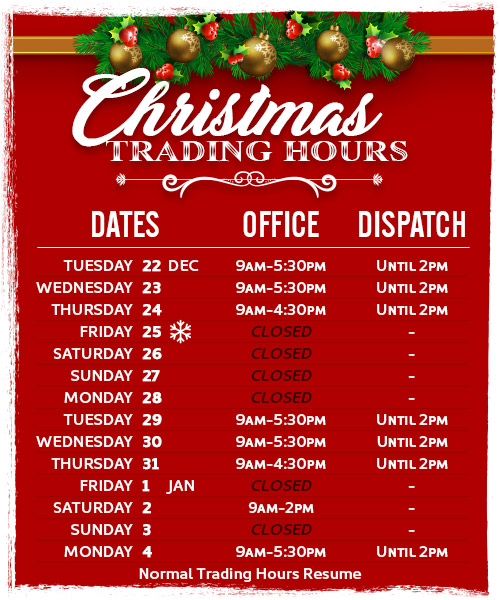 Christmas & New Year Trading Hours 2021
