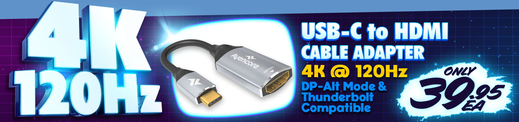 Connect USB-C to HDMI Monitors for 4K @ 120Hz with Avencore's Platinum Series Cables!!!