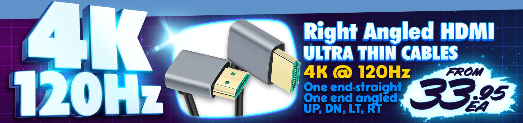 Nifty Right-Angled HDMI Cables Supporting 4K @ 120Hz (4 Types Available)!!!