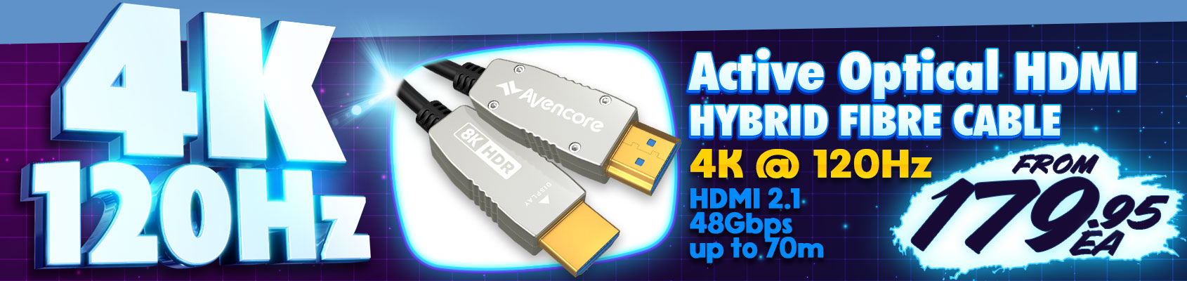 Enjoy 4K @ 120Hz Up To 50m with Avencore's Optical HDMI Cables!!!